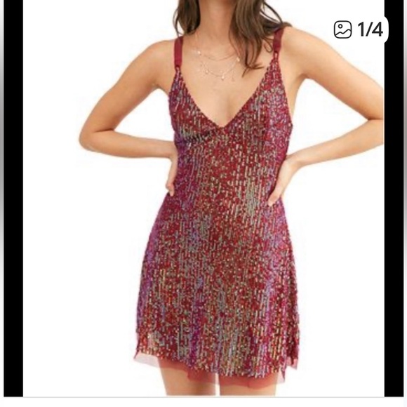Free People Gold Rush
Mini Dress. Size M - Picture 3 of 5